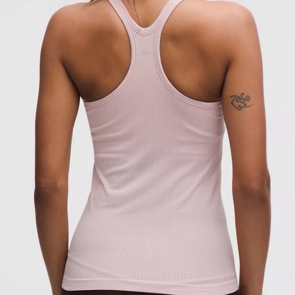 Lululemon Ebb to Street Racerback Tank in Pink Ribbed Size 6 - Picture 2 of 13